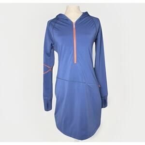 Title Nine Small Regulator Dress Purple Hooded Coral 1/4 Zip Bias Cut Pickleball
